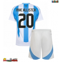 Camisa de Futebol Argentina Alexis Mac Allister #20 Equipamento Principal Infantil Copa America 2024 Manga Curta (+ Calças curtas)